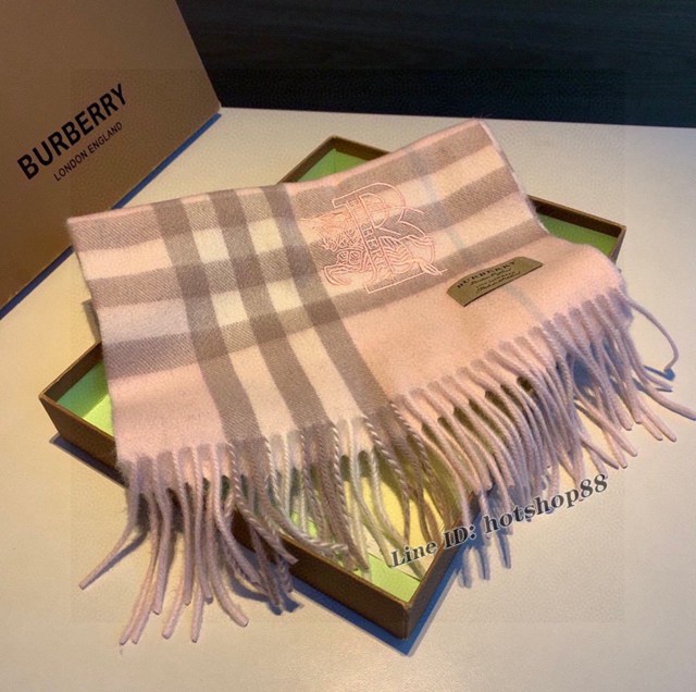 BURBERRY專櫃新款巴寶莉戰馬新標100%頂級山羊絨格紋男女通用情侶款圍巾 mmyj1635